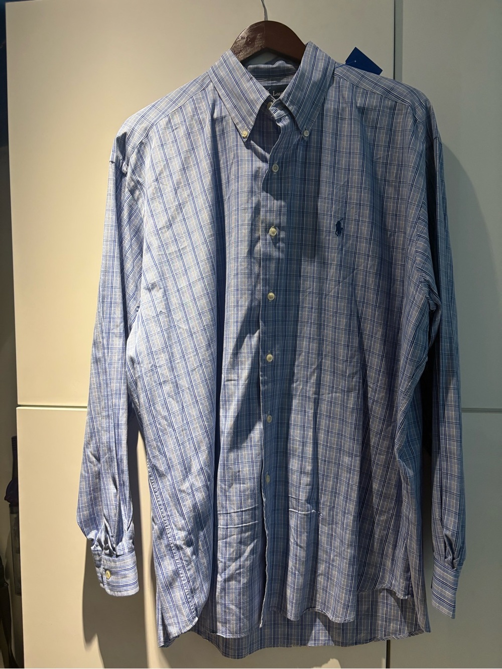 Mens Polo Ralph Lauren Blake Shirt Mens L Blue Plaid Long Sleeve